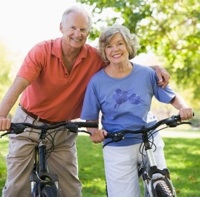 Older couple enjoying exercise